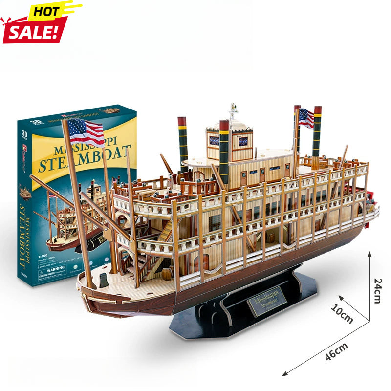 Mississippi Steamboat Model 3D Wood Puzzle