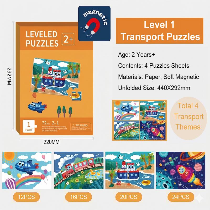 Level 1 Magnetic Puzzle Book for Kids Aged 2+