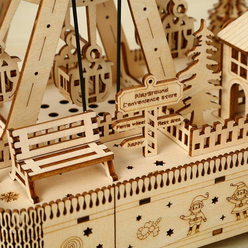 Ferris Wheel Music Box With Led 3D Wood Puzzle