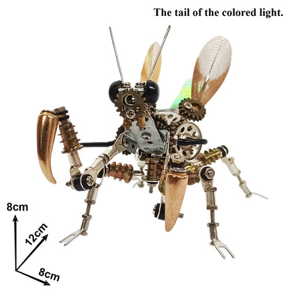 Praying Mantis Metal Assembly Animal Model With Colored Light