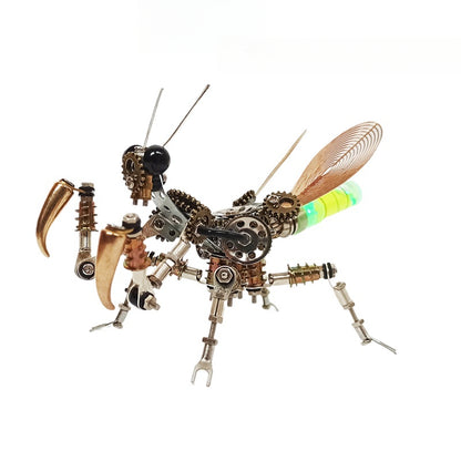 Praying Mantis Metal Assembly Animal Model With Colored Light