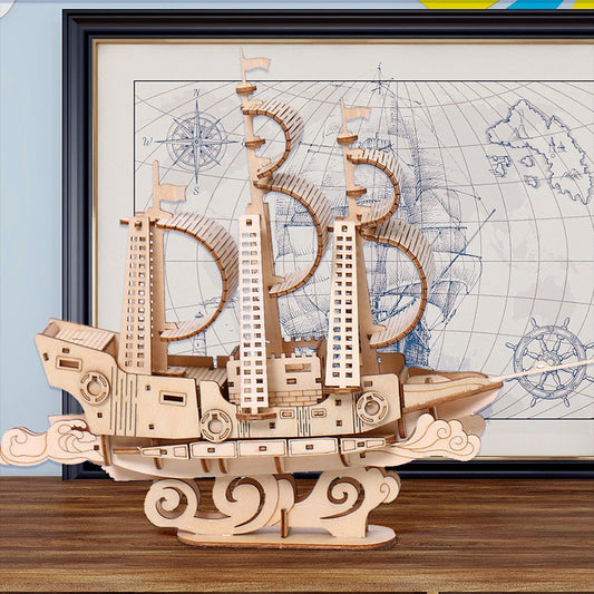 Wooden Ocean Sailboat Puzzle