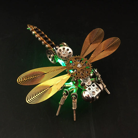 Mechanical Dragonfly Assembly With Light 3D Metal Puzzle