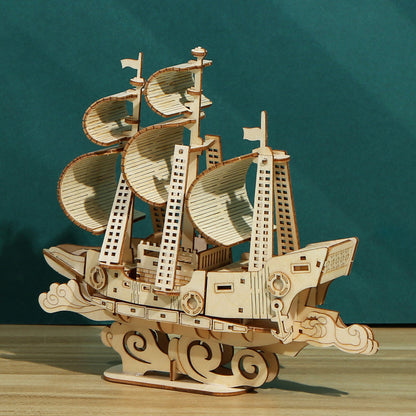 Wooden Ocean Sailboat Puzzle