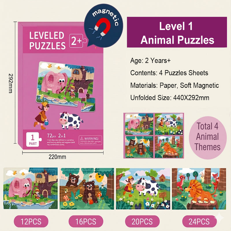 Level 1 Magnetic Puzzle Book for Kids Aged 2+