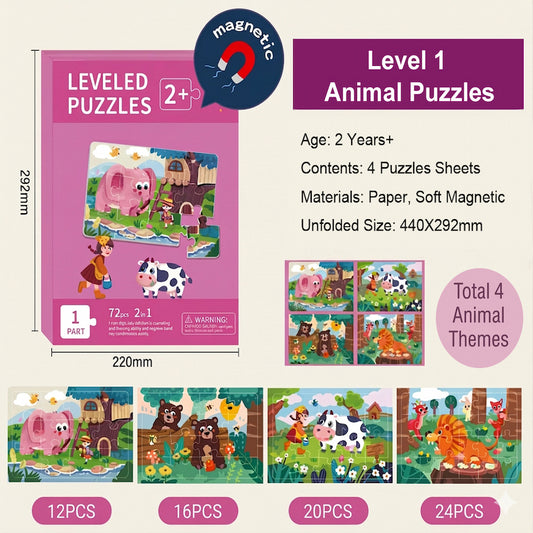 Level 1 Magnetic Puzzle Book for Kids Aged 2+