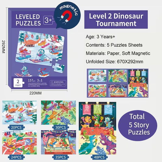 Levle 2 Magnetic Progressive Puzzle Book for Kids Ages 3+